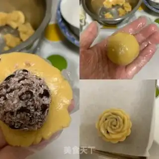 Make Bean and coconut mooncake step 2