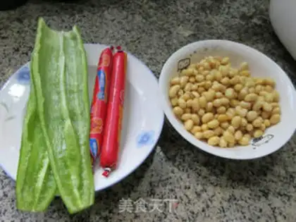 Make Ham, pepper, soybeans step 0