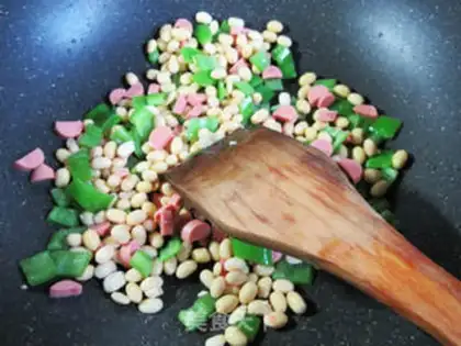 Make Ham, pepper, soybeans step 3