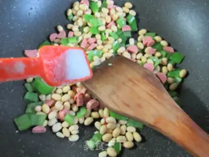 Make Ham, pepper, soybeans step 4