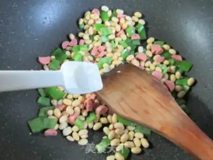Make Ham, pepper, soybeans step 5