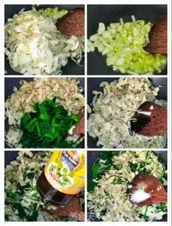 Make A tofu sprouts with spinach step 4