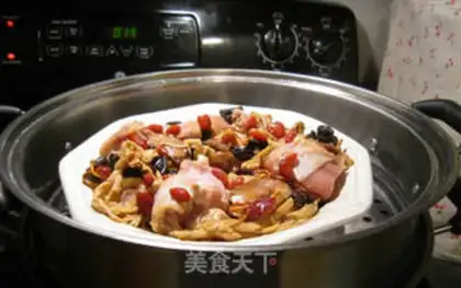 Make Gold needles, steamed chickens step 4