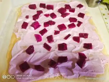Make Flamingo cake roll step 15