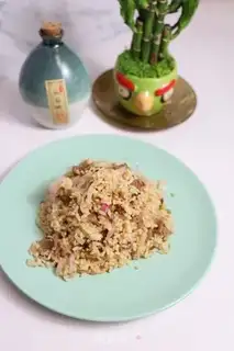 Make Onion beef fried rice step 7