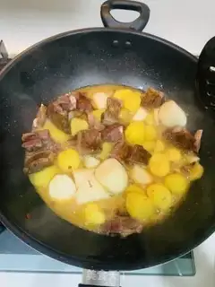 Make Potato meds for the pork chop step 7