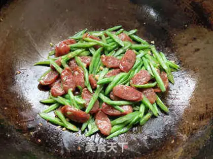 Make Bean fried sausage step 4