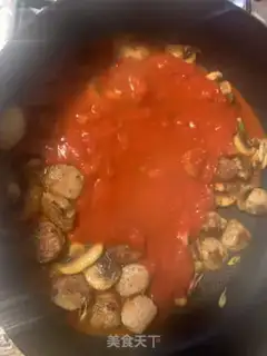 Make Meatballs, mushroom noodles step 2