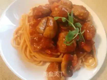 Make Meatballs, mushroom noodles step 6