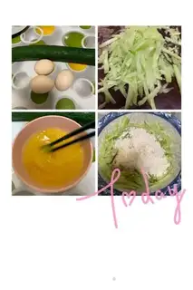 Make cucumber fried eggs step 0