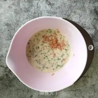 Make Onion ham eggcake step 4