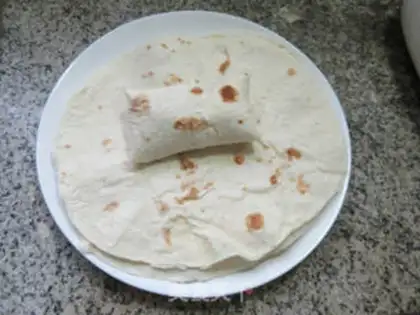 Make Onion-egg burrito step 9