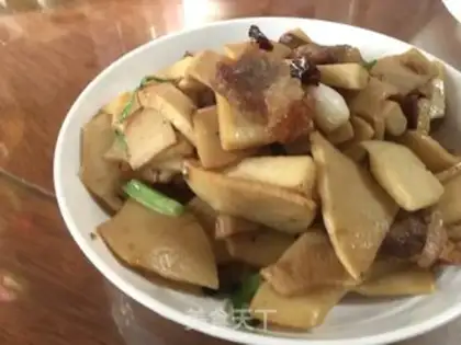 Make Fresh bamboo and fried meat step 9