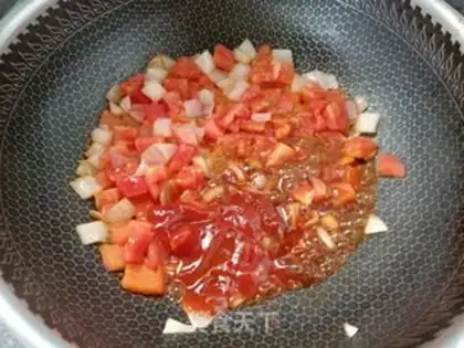 Make Tomato steak shrimp. Noodles step 10