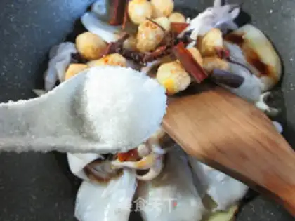 Make Fried eggs and squid step 9