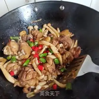 Make The chickens are burning white mushrooms step 8