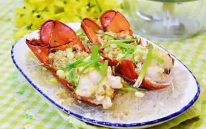 Make Garlic fan lobster tail step 10