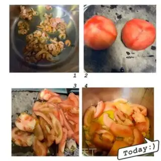 Make Shrimp tomato egg soup step 0