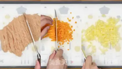 Make Vegetable chicken burrito step 1