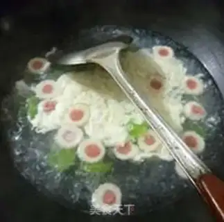 Make Snoopy-mares, egg soup step 7