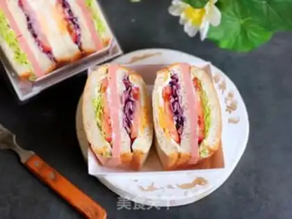 Make Classic ham egg sandwich step 8