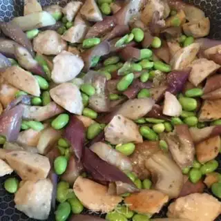 Make Meatball, soybeans, eggplant step 6