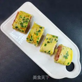 Make Ham pork egg burrito step 7