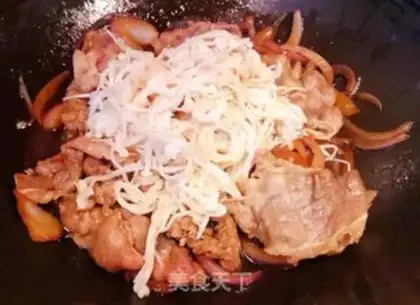 Make Onion fat, oxen, gin and mushroom rice step 8