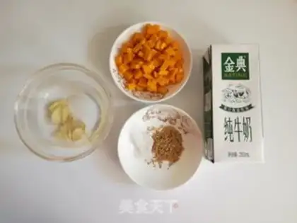 Make Pumpkin lily milk soup step 0