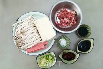 Make Crab mushroom tofu step 0