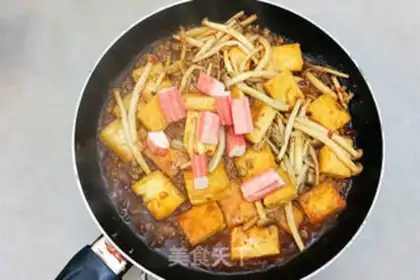 Make Crab mushroom tofu step 8