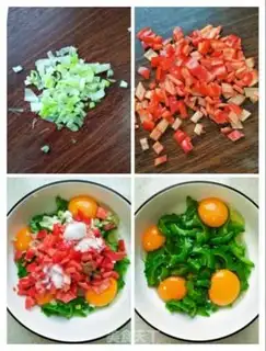 Make ♪ Suffering melons, peppers, eggs ♪ step 2