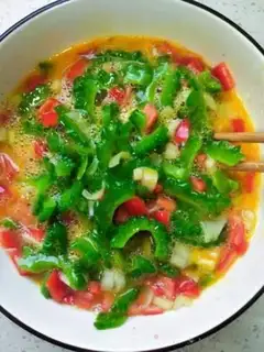 Make ♪ Suffering melons, peppers, eggs ♪ step 3