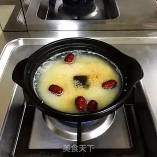 Make Red sugar rice congee step 3