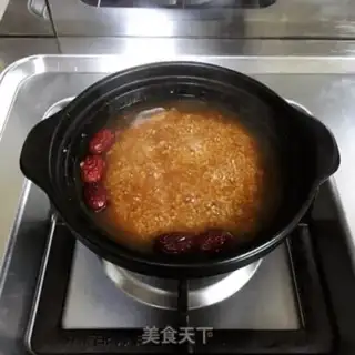 Make Red sugar rice congee step 4