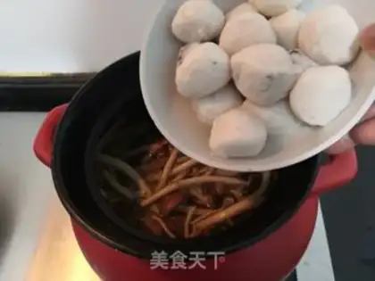 Make The chicken soup of the teacushroom fish step 14