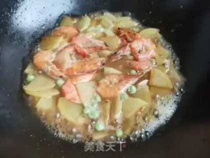 Make Shrimp peas and chips step 8