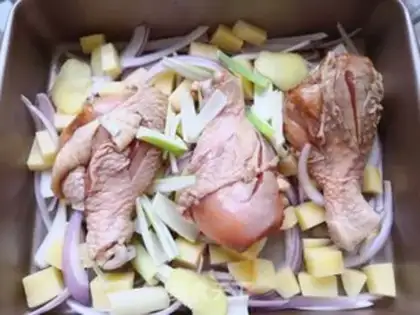 Make The chicken leg of the time step 3