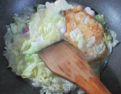 Make Fried eggs and cabbage step 2