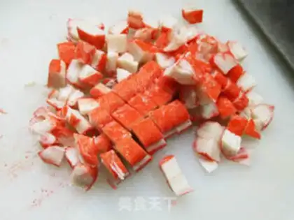 Make Crab stick chicken cake step 1
