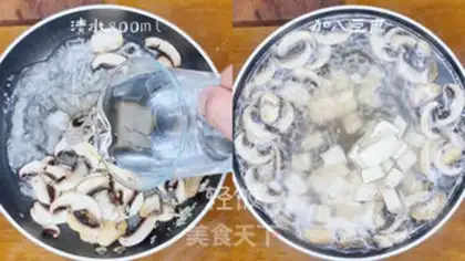 Make Snack tofu soup step 3