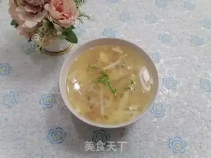 Make Seafood mushroom ham and egg soup step 5