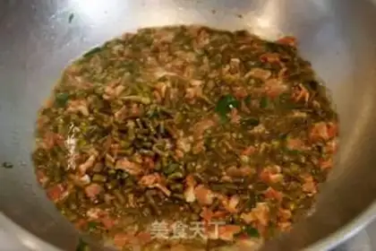 Make Bacon fried soybeans step 6