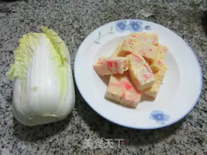 Make Crab stick, chicken cake step 0