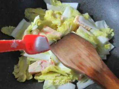 Make Crab stick, chicken cake step 6