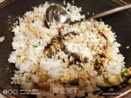 Make Onion egg fried rice step 6