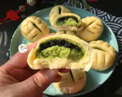 Make A spinach black sesame bun step 14