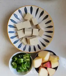 Make Apple cuckoo tofu step 1