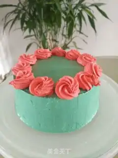Make A simple bouquet of rose cake step 26