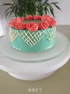 Make A simple bouquet of rose cake step 28